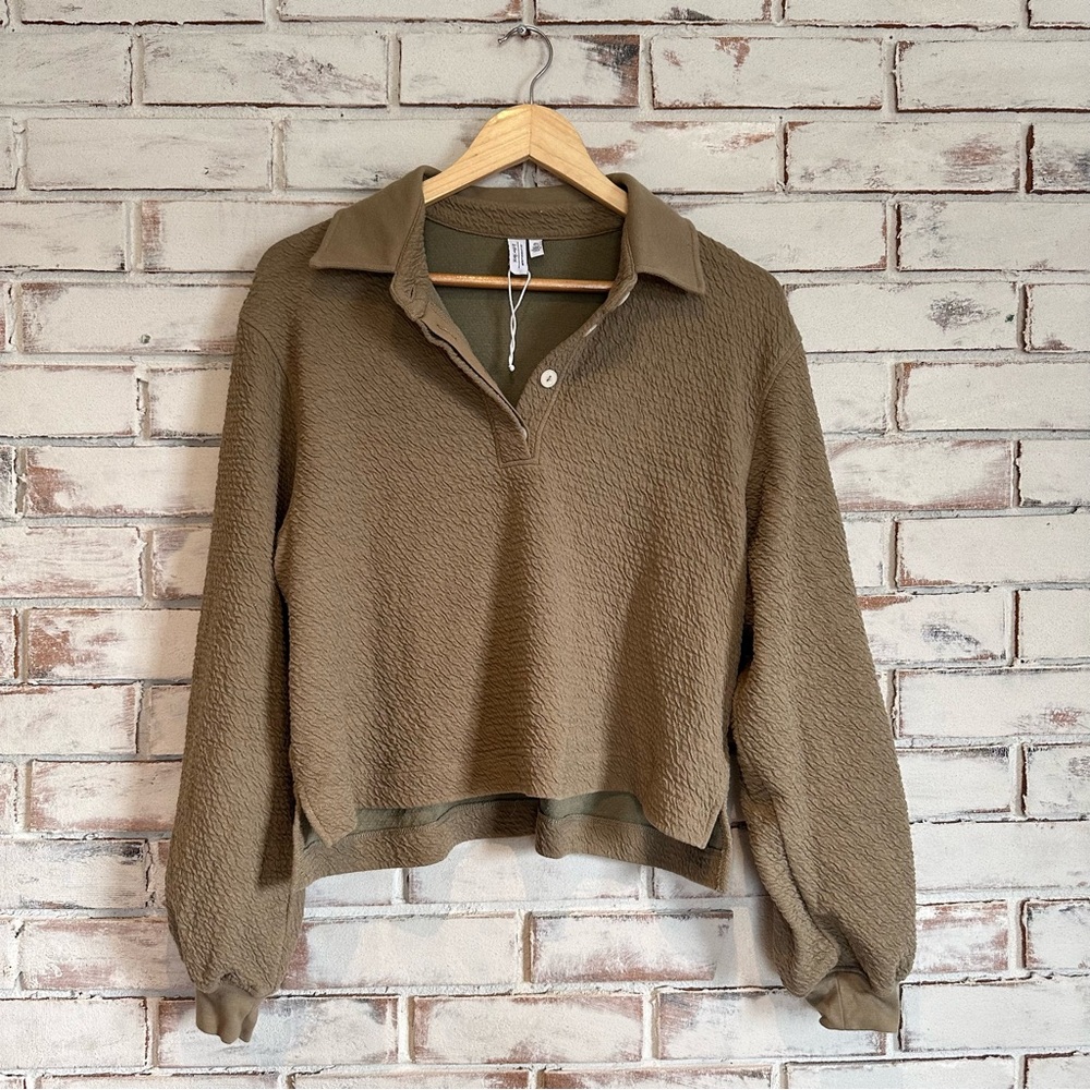 & Other Stories Olive Textured Pullover